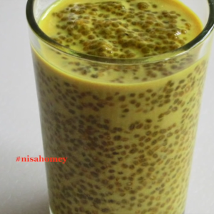 چگونه با زردچوبه و دانه‌ی چیا به ‌سرعت وزن کم کنیم – ۵ کیلوگرم – پودینگ طلایی شیر و چیا – شیر-زردچوبه
